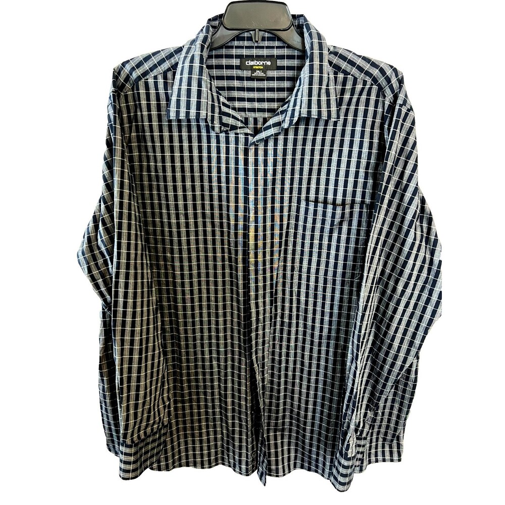 Claiborne Stretch Men's Plaid Casual/Dress Shirt Size 2x Tall